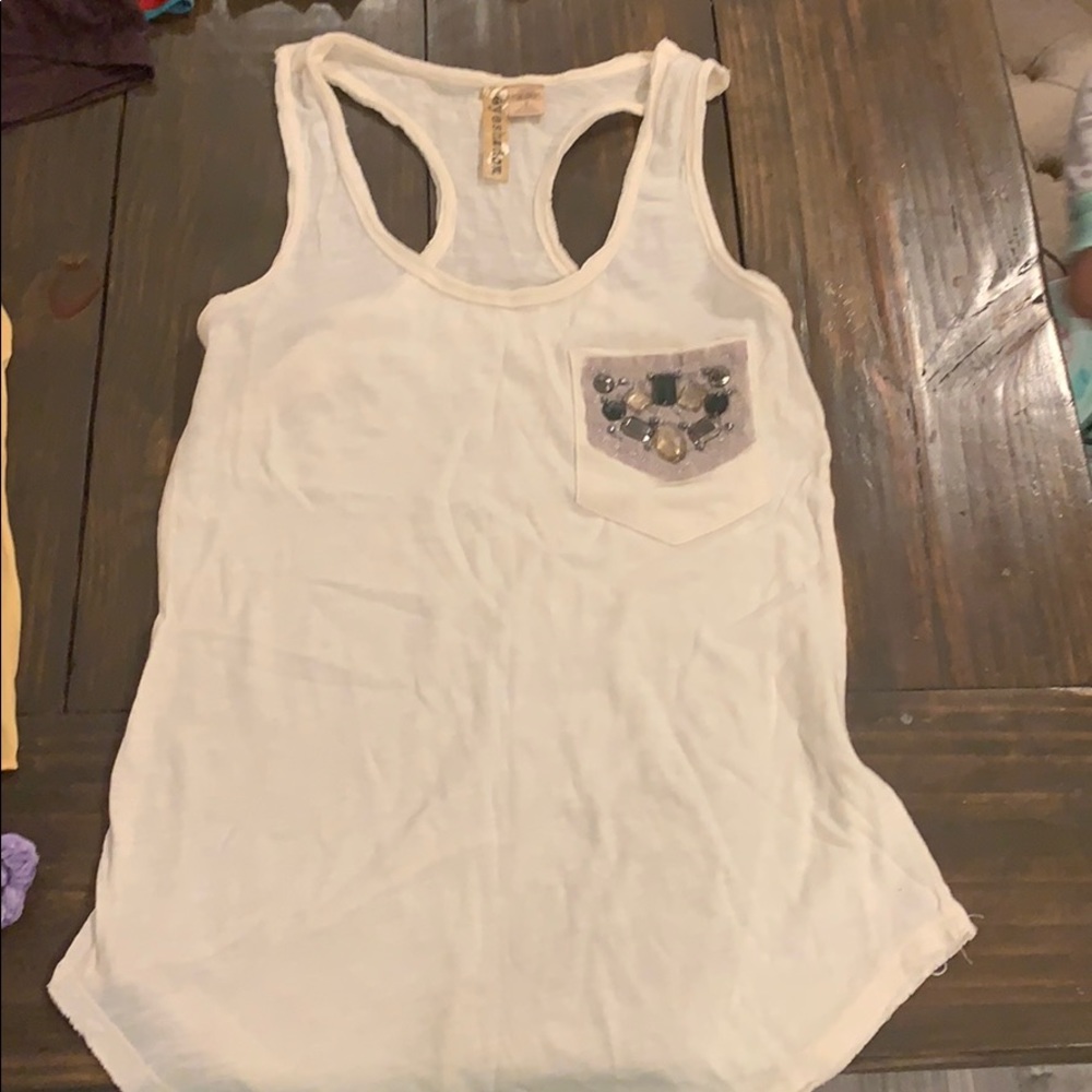 Razor back bejeweled tank